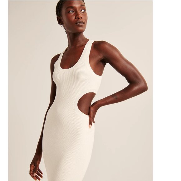 NWT A&F - Elevated Knit Side Cutout Midi Dress - Picture 2 of 6